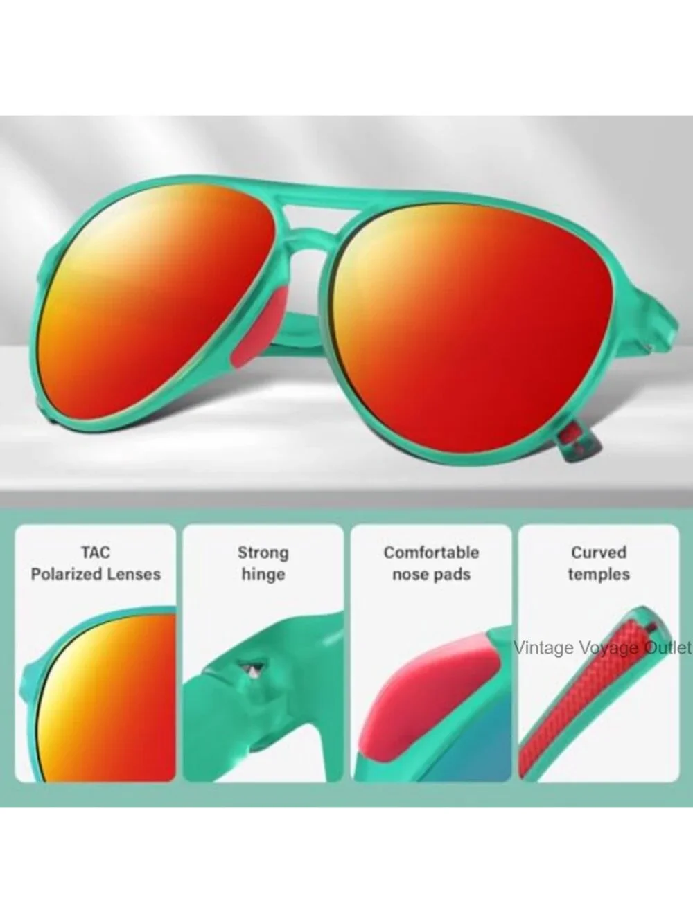 Polarized Aviator Sunglasses UV400 Protection Running Sports Vintage Shades for